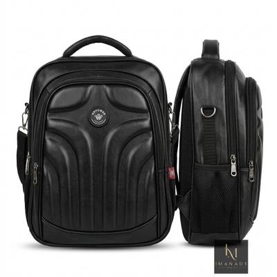 Hp Power Hard Shell Leather Backpack – Black