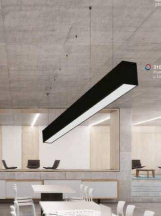 Office linear drop light available in black / white / silver